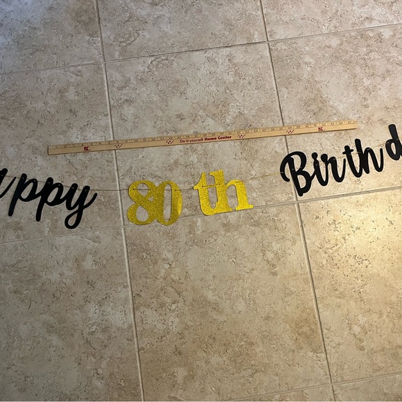 “Happy 80th Birthday” Door Banner & Lettered Wall Hanging - Picture 2 of 2